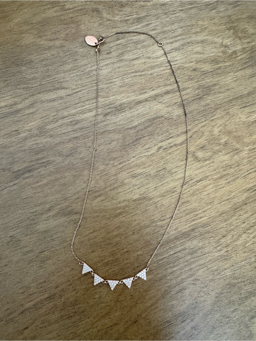 Pavé Triangle Charm Necklace in Rose Gold - Women Jewelry